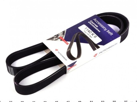 Ремінь генератора VW Caddy/T5 1.9TDI/ Renault Trafic 1.9D (6PK1140) (opt-om) HUTCHINSON 1140 K 6