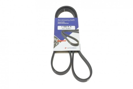 Ремінь генератора Renault Rapid 1.4i 91-98 (4PK1188) (opt-om) HUTCHINSON 1188 K 4