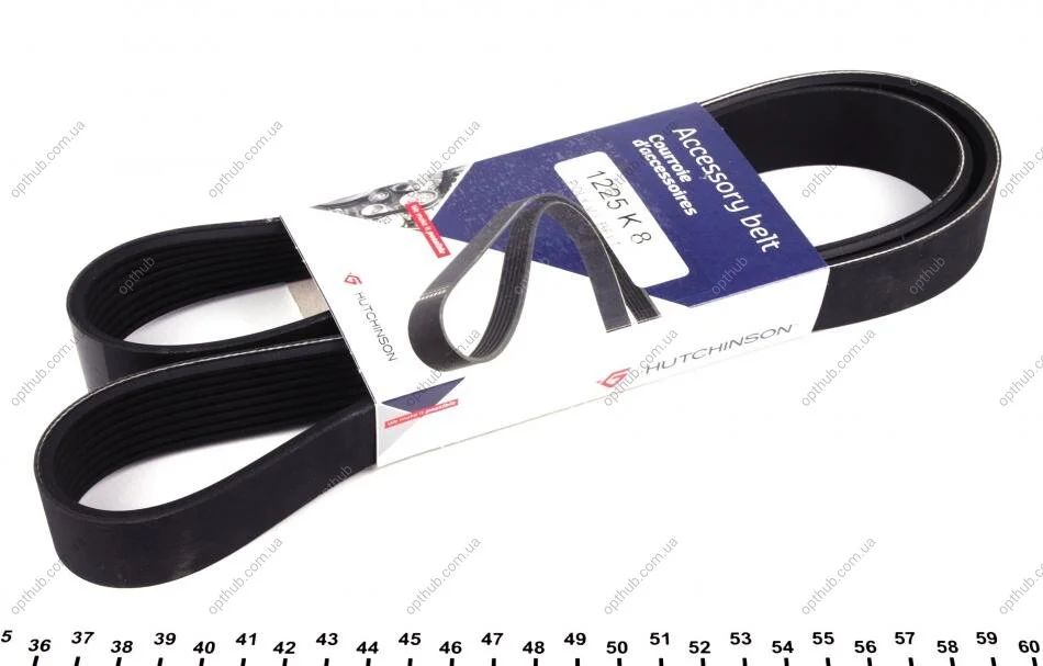 Ремінь генератора Mazda 3/5/6 2.0 DI/CD 02-10 (8PK1225) (opt-om) HUTCHINSON 1225 K 8 (фото 1)