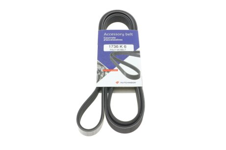 Ремінь генератора VW Caddy III/Fiat Scudo 1.4/1.4TSI 03- (opt-om) HUTCHINSON 1736 K 6