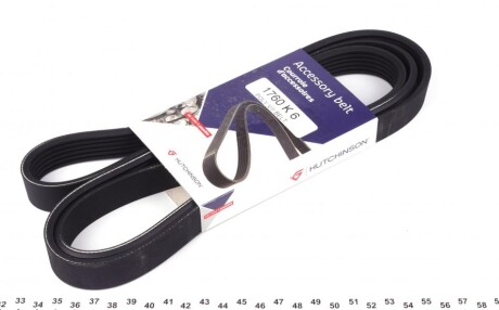 Ремінь генератора MB W202/203/VW/Audi 2.4/2.8i (6PK1760) UA63 HUTCHINSON 1760 K 6