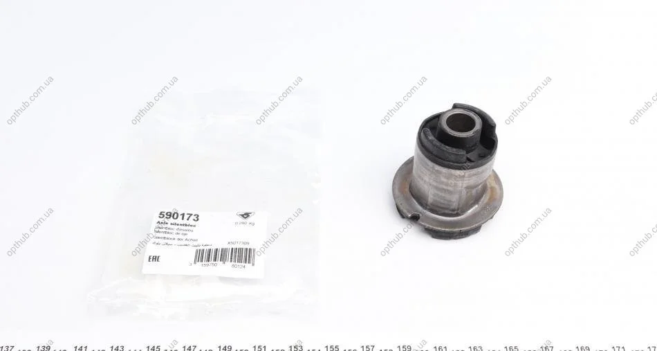 Сайлентблок балки (задньої) Peugeot 206 02- (opt-om) HUTCHINSON 590173 (фото 1)