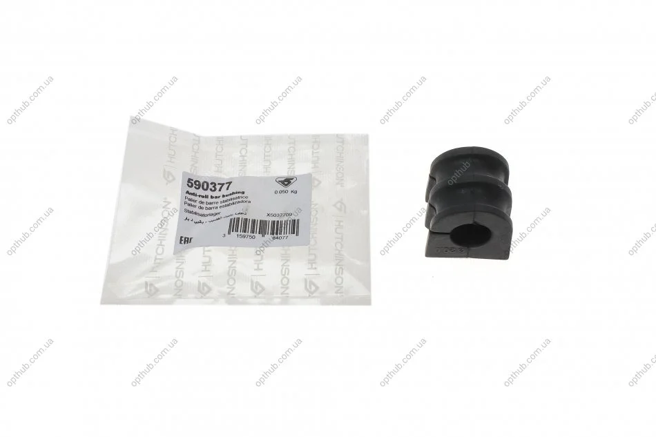 Втулка стабилизатора (переднього) Renault Clio/Megane/Scenic 05- (d=20mm) (opt-om) HUTCHINSON 590377 (фото 1)