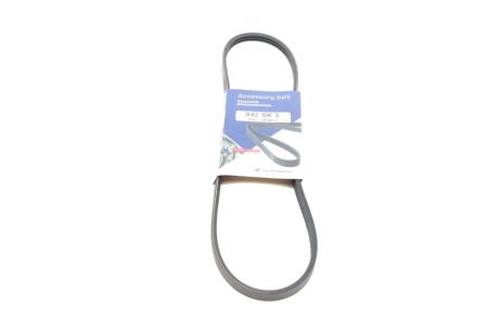 Ремінь генератора Mitsubishi Outlander 2.2 DI-D 12-/Lancer 1.8DI-D 10- (3PK842) (opt-om) HUTCHINSON 842 SK 3