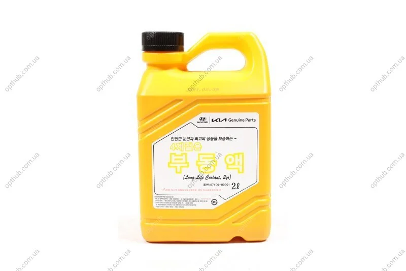 Антифриз Mobis Hyundai/Kia Long Life Coolant червоний концентрат 07100-00201 (Каністра 2л) Hyundai/Kia/Mobis 0710000201 (фото 1)