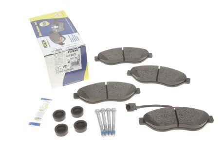 Колодки гальмівні (передні) Citroen Jumper/Fiat Ducato/Peugeot Boxer 06- (+датчик) UA63 ICER 141803