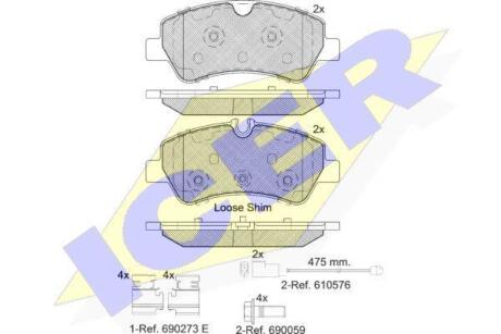 Комплект тормозных колодок (дисковых).) ICER 142116-203