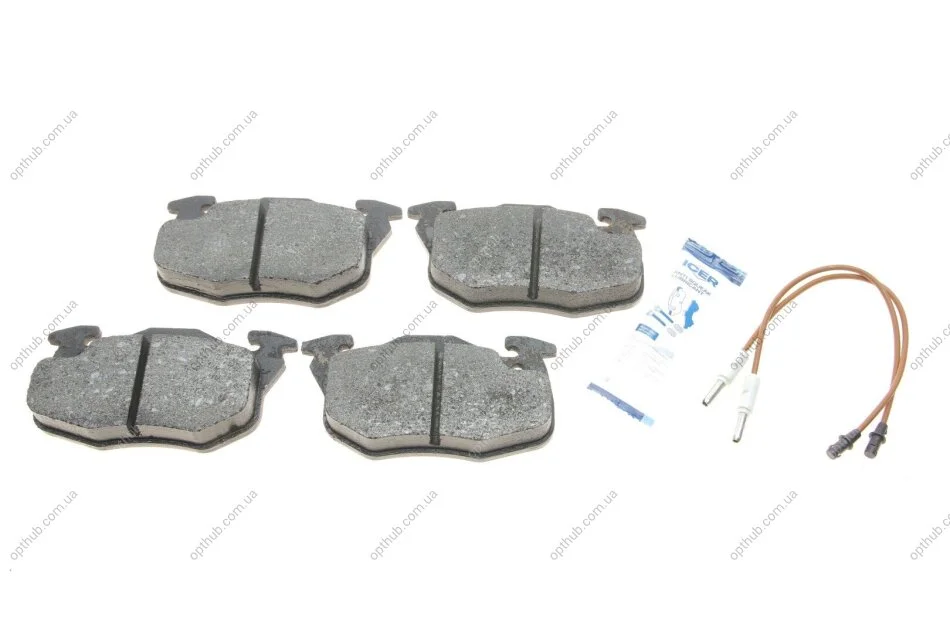 Колодки тормозные (передние) Peugeot 106 91-04/205/305/309/405 82-98/Renault Clio 91-98 (с датчик.) UA63 ICER 180633 (фото 1)