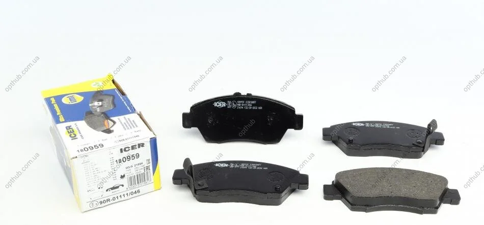 Колодки гальмівні (передні) Honda Civic V/VI/VII 91-05/CRX III 92-98/Jazz 08-14 UA63 ICER 180959 (фото 1)