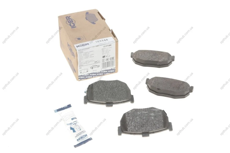 Колодки гальмивни (задни) Hyundai Elantra 00-06/Coupe 96-09/Kia Cerato 04-/Nissan Maxima 88-94 UA63 ICER 181144 (фото 1)