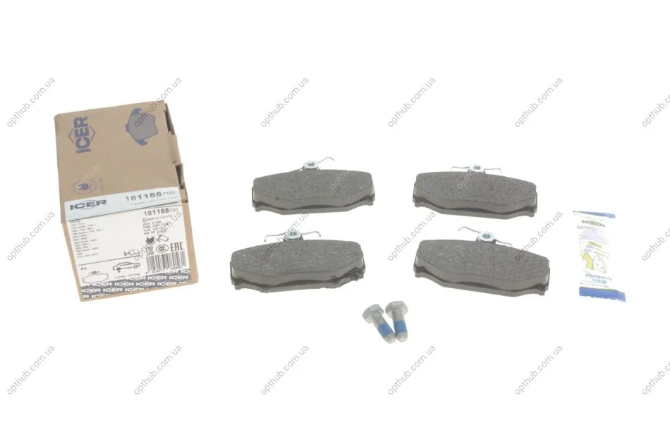 Колодки гальмівні (задні) Volvo S70/S90/V70/V90/XC70 96-02 UA63 ICER 181155-700 (фото 1)