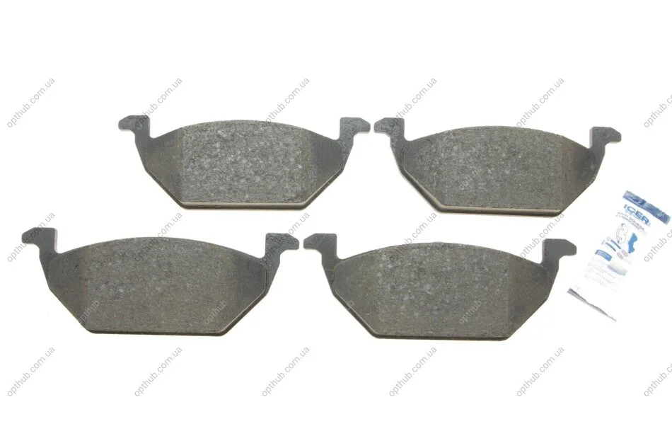 Колодки гальмівні (передні) Audi A3/Seat Toledo 96-04/Skoda Octavia 96-07/VW Golf 97-05/Polo 02- UA63 ICER 181184 (фото 1)