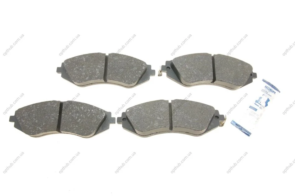 Колодки гальмівні (передні) Chevrolet Lacetti 05-/Spark 10-/Daewoo Lanos/Sens/Nubira 97-/Rezzo 00- UA63 ICER 181263 (фото 1)
