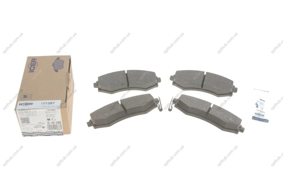 Колодки тормозние (передні) Hyundai Elantra/Matrix 00-10/Grandeur 06-10/Sonata 93-01 UA63 ICER 181267 (фото 1)