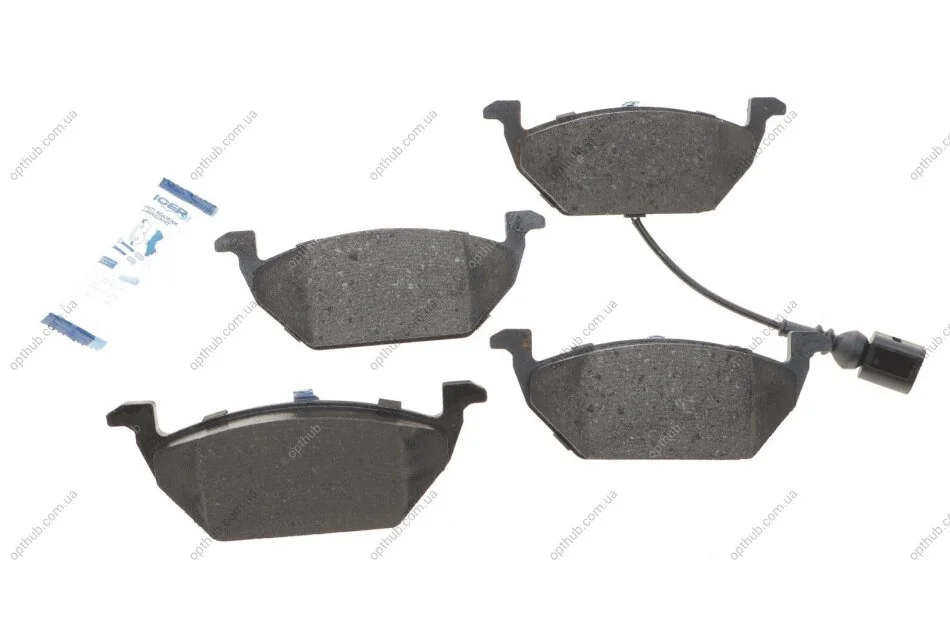 Колодки гальмівні (передні) Audi A3/Skoda Fabia/Octavia 96-13/VW Caddy 04-15/Golf 97- (+датчик) UA63 ICER 181349 (фото 1)