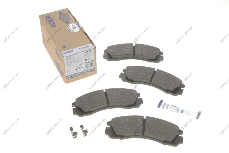 Колодки гальмівні (передні) Citroen C-Crosser 07-/Mitsubishi Outlander/Pajero 98-/Lancer/L400 94-0 UA63 ICER 181358 (фото 1)