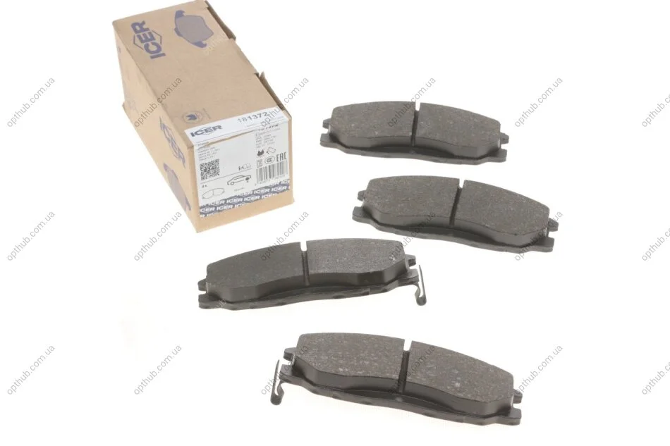 Колодки гальмівні (передні) Hyundai Santa Fe/Trajet 00-12/Ssangyong Actyon/Kyron 05-/Rexton 02- UA63 ICER 181372 (фото 1)
