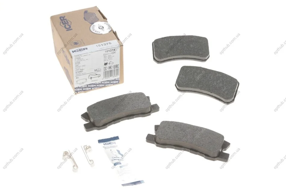 Колодки гальмівні (задні) Citroen C4/Peugeot 4008 12-/Dodge/Jeep/Mitsubishi Outlander 06-/Pajero 9 UA63 ICER 181375 (фото 1)