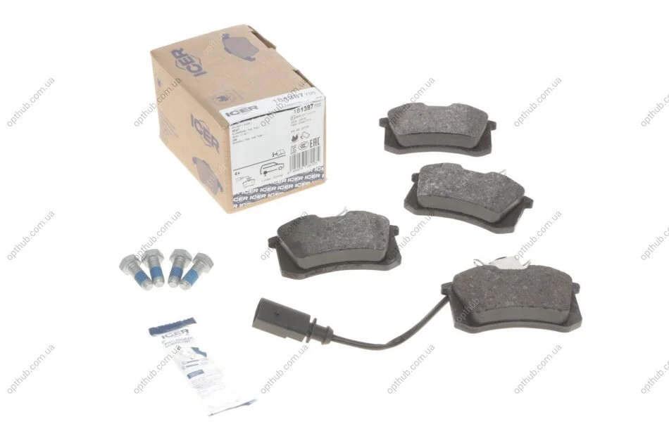 Колодки гальмівні (задні) Ford Galaxy 95-06/VW Sharan/Seat Alhambra 95-10/Ibiza 03-08 (+датчик UA63 ICER 181387-700 (фото 1)