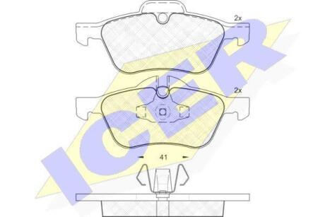 Комплект гальмівних колодок.).) ICER 181434