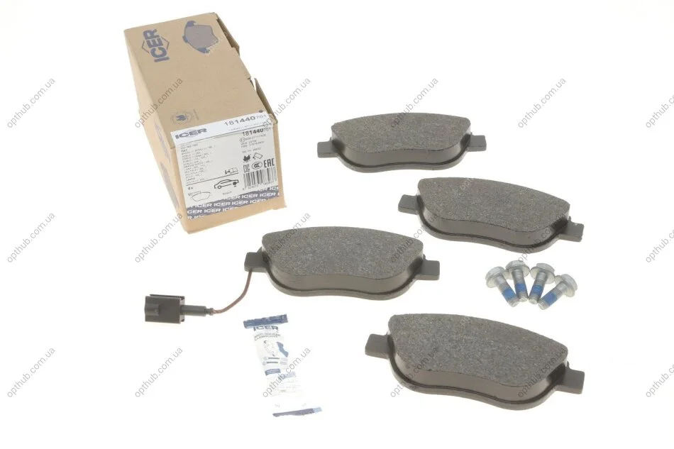 Колодки гальмівні (передні) Fiat Doblo 01-/Fiorino/Qubo/Punto 09-/Idea 05-/Opel Combo 12- (+да UA63 ICER 181440-701 (фото 1)