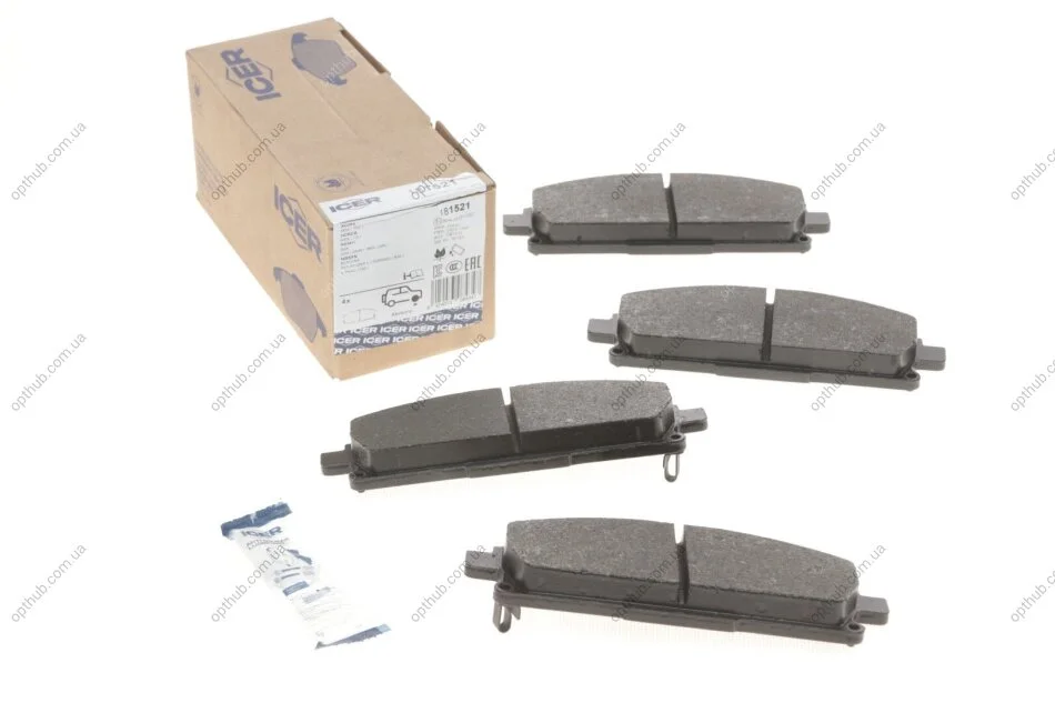 Колодки гальмівні (передні) Nissan X-Trail 01-13/Pathfinder 97-04/Infiniti Q45 93-01/QX4 97- UA63 ICER 181521 (фото 1)