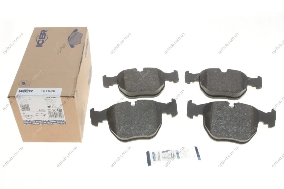 Колодки гальмівні (передні) BMW 5 (E39) 96-04/7 (E38) 94-01/X3 (E83) 06-11/X5 (E53) 00-06 UA63 ICER 181530 (фото 1)