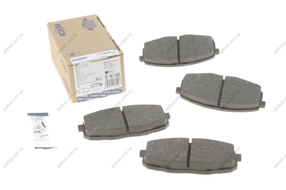 Колодки гальмивни (передни) Hyundai i30 07-12/Kia Cee'd 06-/Carens 02-/Cerato 09-/Soul 14- UA63 ICER 181540 (фото 1)