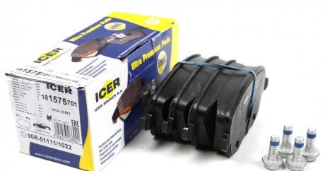 Колодки гальмівні (передні) Seat Cordoba/Ibiza IV/VW Polo/Skoda Fabia 99-15/Roomster 06-15 UA63 ICER 181575-701