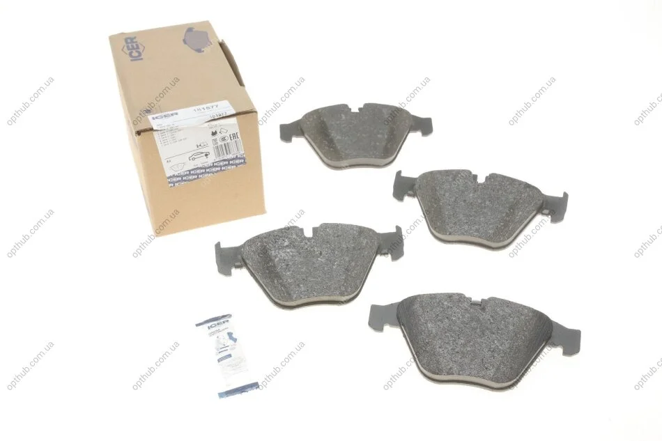 Колодки гальмівні (передні) BMW 3 (E90) 07-13/5 (E60/E61)/6 (E63/E64) 03-10/7 (E65/E66/E67) 01-08 UA63 ICER 181577 (фото 1)