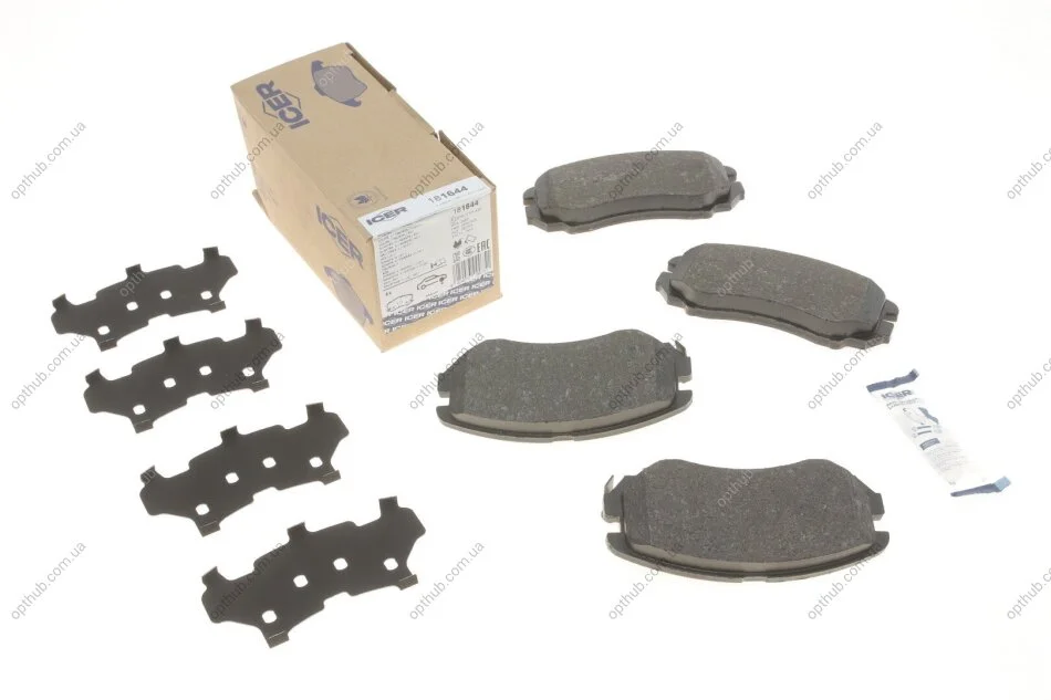 Колодки гальмівні (передні) Hyundai Sonata/Elantra 01-11/ix20 10-/Tucson/Kia Sportage/Carens 04- UA63 ICER 181644 (фото 1)