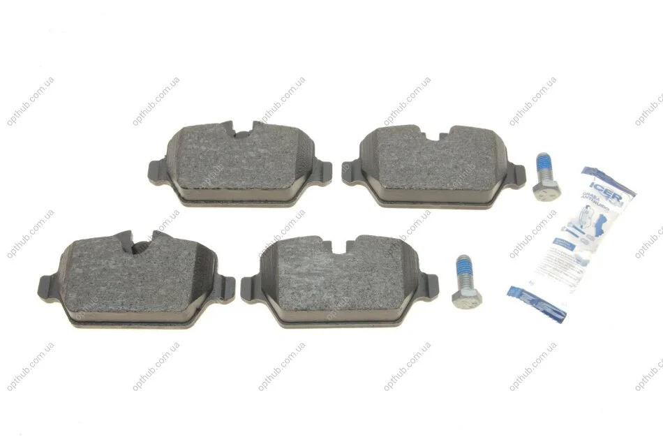 Колодки гальмівні (задні) BMW 1 (E81/E82/E87)/3 (E90/E91/E92/E93) 04-13 UA63 ICER 181664-700 (фото 1)