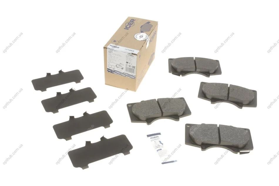 Колодки гальмивни (передни) Mitsubishi Pajero IV/Toyota Hilux 06-/Land Cruiser Prado/Lexus GX 01- UA63 ICER 181665 (фото 1)