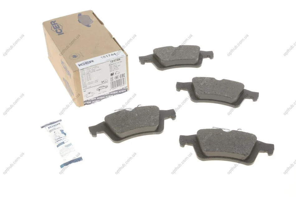 Колодки гальмівні (задні) Ford Connect 13-/Kuga/C-Max 08-/Focus/Mazda 3/5/Volvo C30/S40/V50 03-/V4 UA63 ICER 181744 (фото 1)