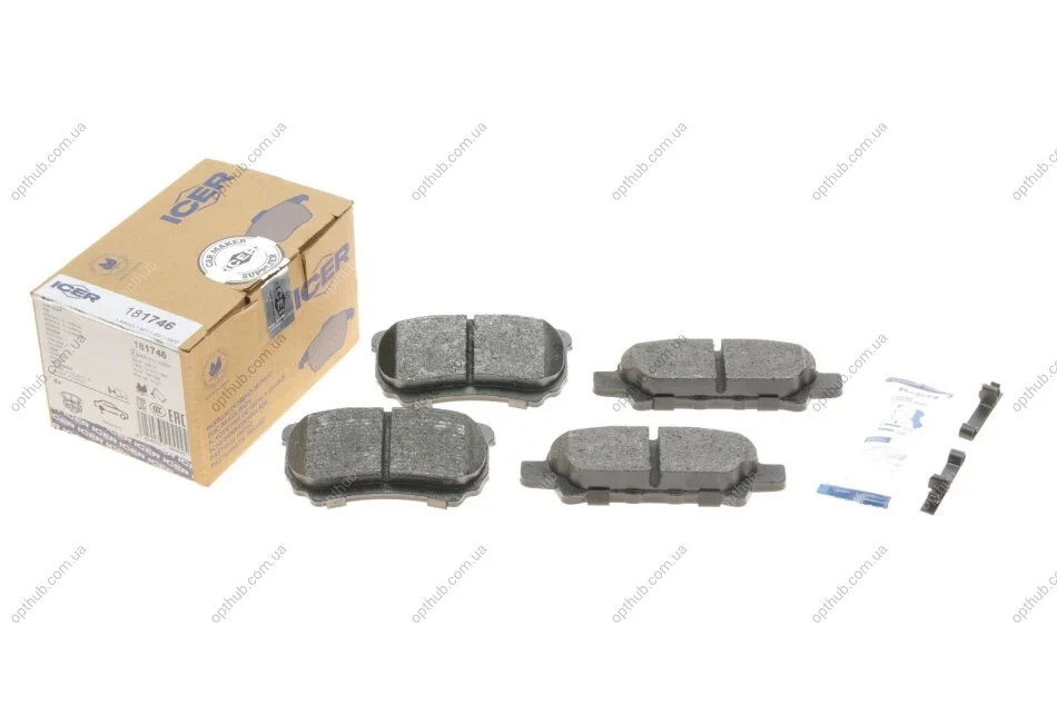 Колодки гальмивни (задни) Mitsubishi Outlander/Lancer 03-/Jeep Compass/Patriot/Dodge Avenger 06- UA63 ICER 181746 (фото 1)
