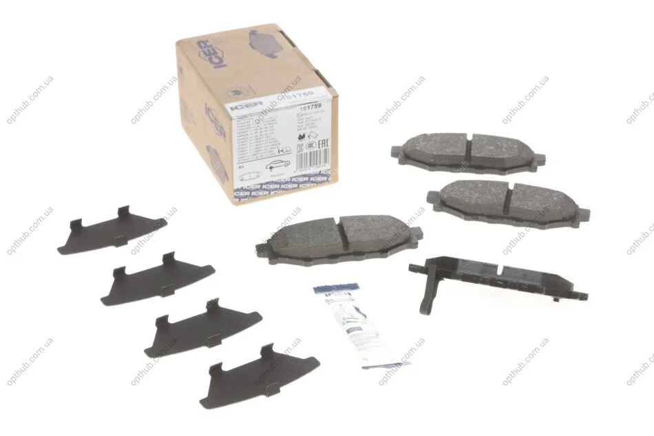 Колодки гальмивни (задни) Subaru Forester/Impreza 08-/Legacy 03-14/Outback 03-/Toyota GT 12- UA63 ICER 181759 (фото 1)