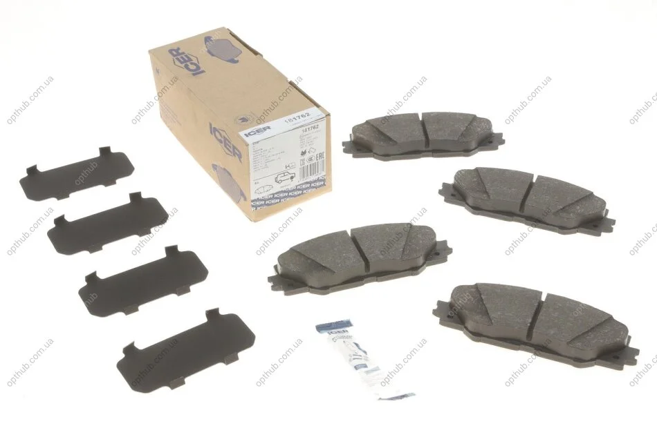 Колодки гальмівні (передні) Toyota Auris 10-18/Prius 08-/Rav4 III/IV 06- UA63 ICER 181762 (фото 1)
