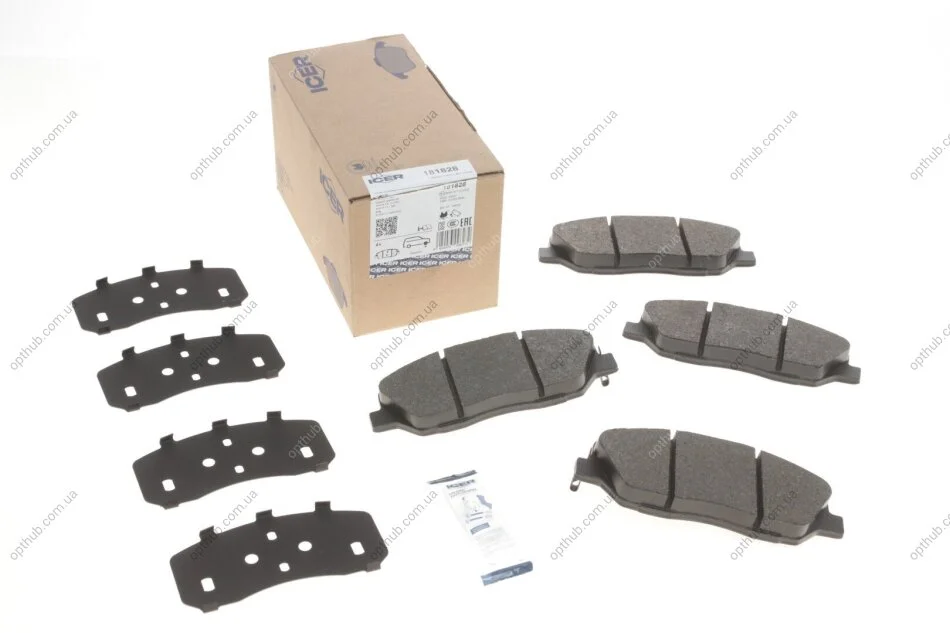 Колодки гальмівні (передні) Hyundai Santa Fe II/III/Genesis 06-/Kia Sorento/Ssangyong Korando 09- UA63 ICER 181828 (фото 1)