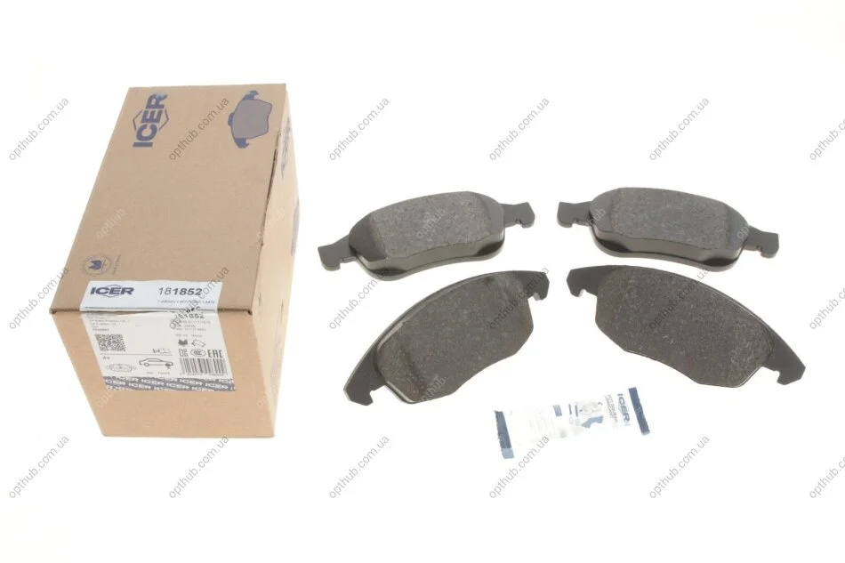 Колодки гальмівні (передні) Citroen C4 07-/Berlingo 05-/DS4/DS5 11-/Peugeot 5008 09-/Partner 08- UA63 ICER 181852 (фото 1)