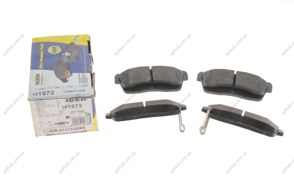 Колодки гальмивни (передни) Subaru Justy IV 07-/Toyota Passo II 10-/Pixis Mega 15- UA63 ICER 181872 (фото 1)