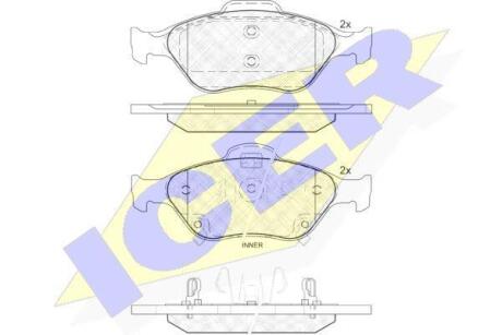 Комплект тормозных колодок (дисковых).) ICER 181877