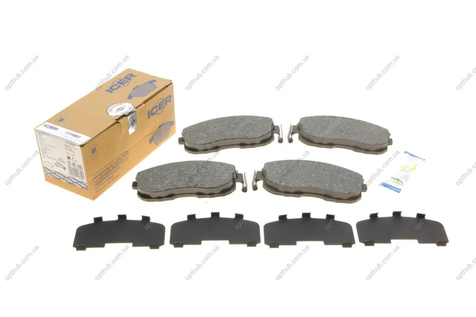 Колодки гальмивни (передни) Renault Latitude/Nissan Juke/Cube 09-/Tiida 07-12/Suzuki SX4 06- UA63 ICER 181882 (фото 1)
