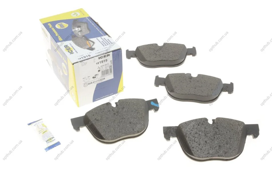 Колодки гальмівні (передні) BMW X4 (F26) 14-18/X5 (E70/F15/F85) 06-18/X6 (E71/E72/F16/F86) 08-19 UA63 ICER 181919 (фото 1)