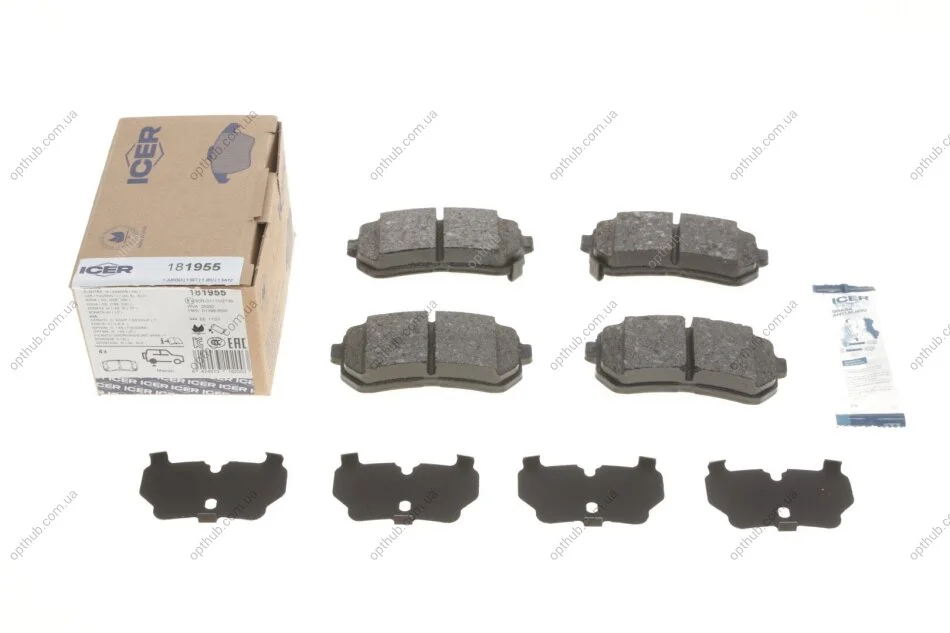Колодки гальмивни (задни) Hyundai Tucson 15-/Sonata 05-15/ix20/ix35/Kia Cerato/Sportage/Picanto 10 UA63 ICER 181955 (фото 1)