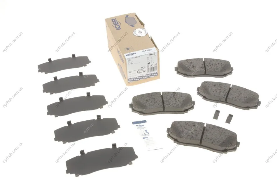 Колодки гальмівні (передні) Mazda CX-7 06-14/CX-9/Ford USA Edge 06-/Mitsubishi L200/Pajero Sport 1 UA63 ICER 181962 (фото 1)