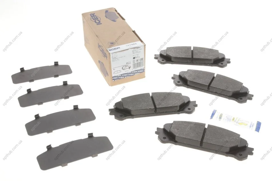 Колодки гальмівні (передні) Toyota Camry 17-/Highlander 07-/Rav4 IV/V/Lexus ES 12-/NX 14-/RX 08- UA63 ICER 181982 (фото 1)
