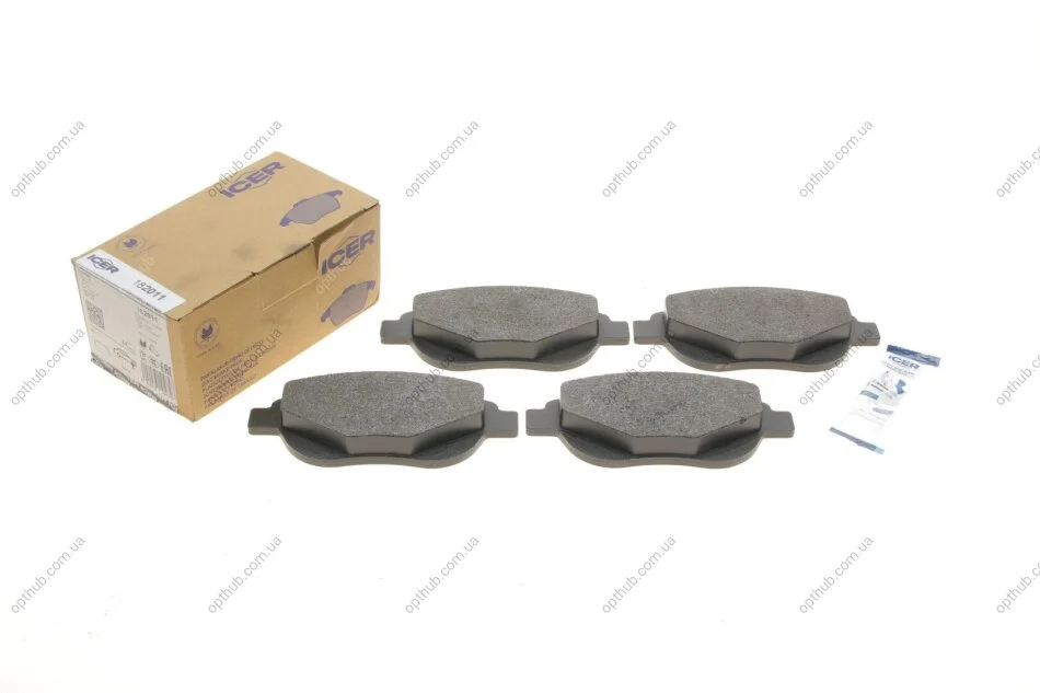 Колодки гальмивни (передни) Citroen C3 09-/C4 04-12/Peugeot 207 07-/307 03-12/1007 05- UA63 ICER 182011 (фото 1)