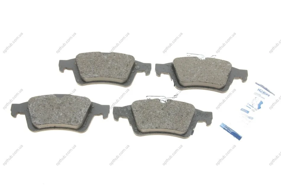 Колодки гальмівні (задні) Ford C-Max/Focus/Kuga/Transit Connect 10-/Citroen C4 09-/Volvo 04- UA63 ICER 182106 (фото 1)