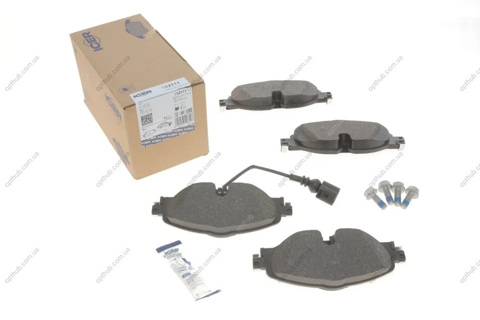 Колодки гальмивни (передни) Audi A3/Q2/Q3/Seat/Skoda Octavia/Kodiaq/VW Golf/Passat B8 12- (+датчик UA63 ICER 182111 (фото 1)