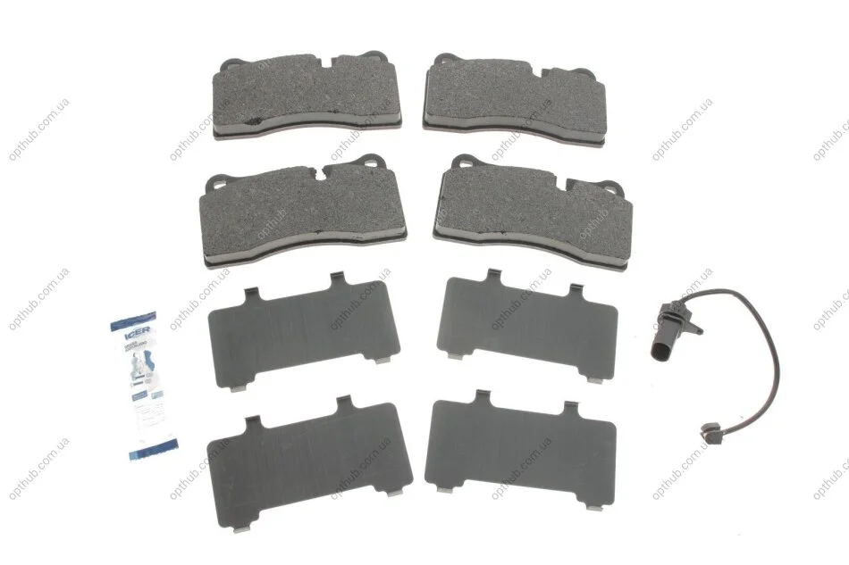 Колодки гальмівні (задні) Audi Q7 06-16/R8 07-/Lamborgina Diablo 90-00 (+датчики) UA63 ICER 182121-203 (фото 1)